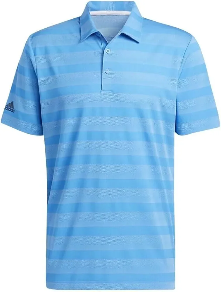Adidas Men's Blue Striped Golf Polo Shirt Size S‎ Short Sleeve